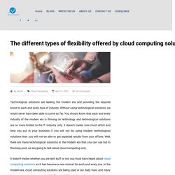 The different types of flexibility offered by cloud computing solutions