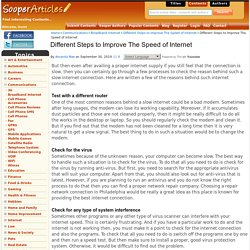 Different Steps to Improve The Speed of Internet - Broadband Internet