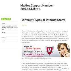 Different Types of Internet Scams – McAfee Support Number 800-014-8285