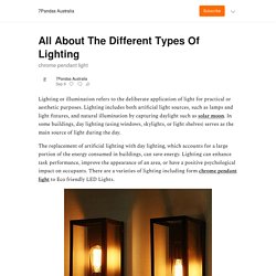 All About The Different Types Of Lighting - by 7Pandas Australia - 7Pandas Australia