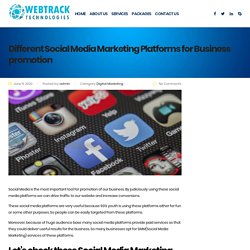 Different Social Media Marketing Platforms for Business promotion