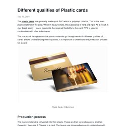 Different qualities of Plastic cards - martinguptill