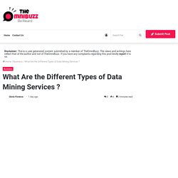 What Are the Different Types of Data Mining Services ?