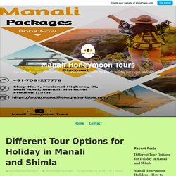 Different Tour Options for Holiday in Manali and Shimla – Manali Honeymoon Tours