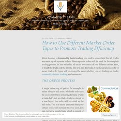 Different Market Orders to Do Commodities Trading