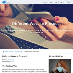 Different Ways to Prospect