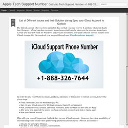 Apple Tech Support Number: List of Different issues and their Solution during Sync your iCloud Account to Outlook