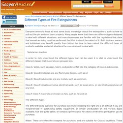 Different Types of Fire Extinguishers