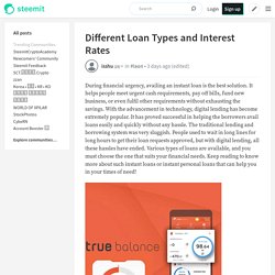 Different Loan Types and Interest Rates