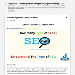 Different Types of SEO Need to Know