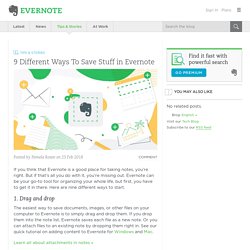 9 Different Ways To Save Stuff in Evernote