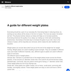 A guide for different weight plates