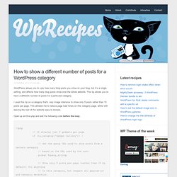 How to show a different number of posts for a WordPress category