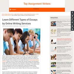 Learn Different Types of Essays by Online Writing Services