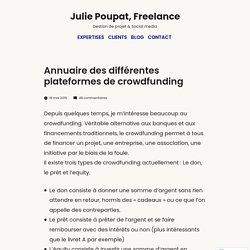 Annuaire des différentes plateformes de crowdfunding