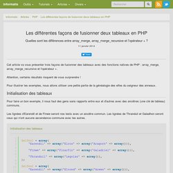 Les différentes façons de fusionner deux tableaux en PHP - PHP - Articles - Informatix