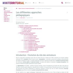 Les différentes approches pédagogiques (vitrine.Les différentes approches pédagogiques) - XWiki