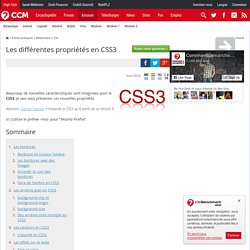 Les différentes propriétés en CSS3
