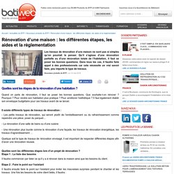 Rénovation d’une maison : les différentes étapes, les aides et la règlementation : 14-05-2018