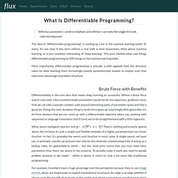 Flux – What Is Differentiable Programming?
