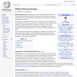 Individual differences psychology