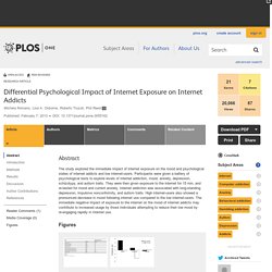 Differential Psychological Impact of Internet Exposure on Internet Addicts