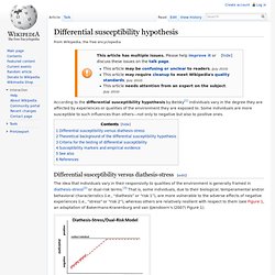 Differential susceptibility hypothesis