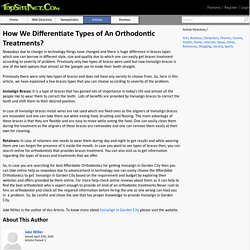 How We Differentiate Types of An Orthodontic Treatments?