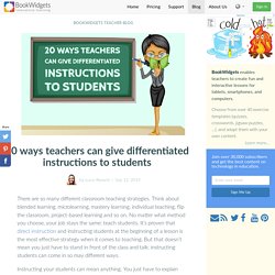 20 ways teachers can give differentiated instructions to students