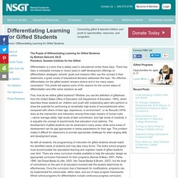 NSGT - Differentiating Learning for Gifted Students