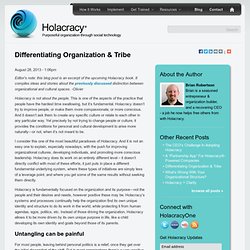 Differentiating Organization & Tribe