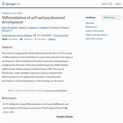 Differentiation of self and psychosocial development