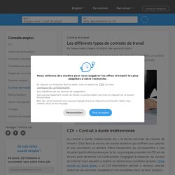 Les différents types de contrats de travail