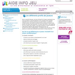 Aide Info Jeu - Les différents profils de joueurs