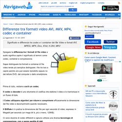 Differenze tra formati video AVI, MKV, MP4, codec e container