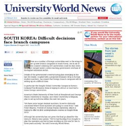 SOUTH KOREA: Difficult decisions face branch campuses