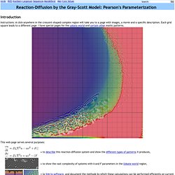 Reaction-Diffusion by the Gray-Scott Model: Pearson's Parameterization at MROB