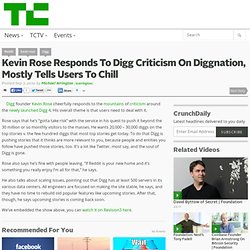 Kevin Rose Responds To Digg Criticism On Diggnation, Mostly Tells Users To Chill