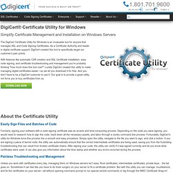 Certificate Utility for Windows