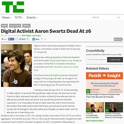 Digital Activist Aaron Swartz Dead At 26