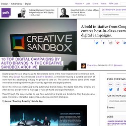 10 Top Digital Campaigns By Auto Brands In The Creative Sandbox Archive