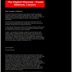 The Digital Museum - Curator's Abstract