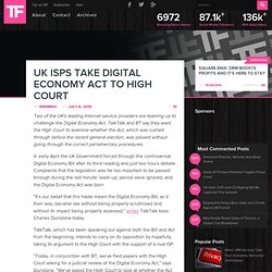 UK ISPs Take Digital Economy Act to High Court