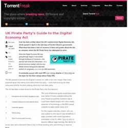 UK Pirate Party’s Guide to the Digital Economy Act