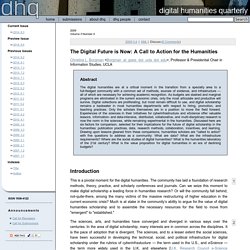 The Digital Future is Now: A Call to Action for the Humanities