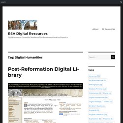 Digital Humanities – RSA Digital Resources