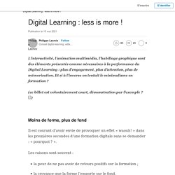 (50) Digital Learning : less is more !