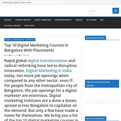 Top 10 Digital Marketing Courses in Bangalore In 2021 Edition
