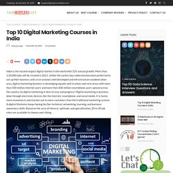 Top 10 Digital Marketing Courses in India