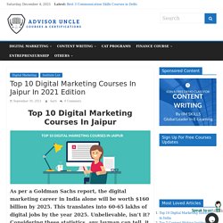 Top 10 Digital Marketing Courses in Jaipur In 2021 Edition